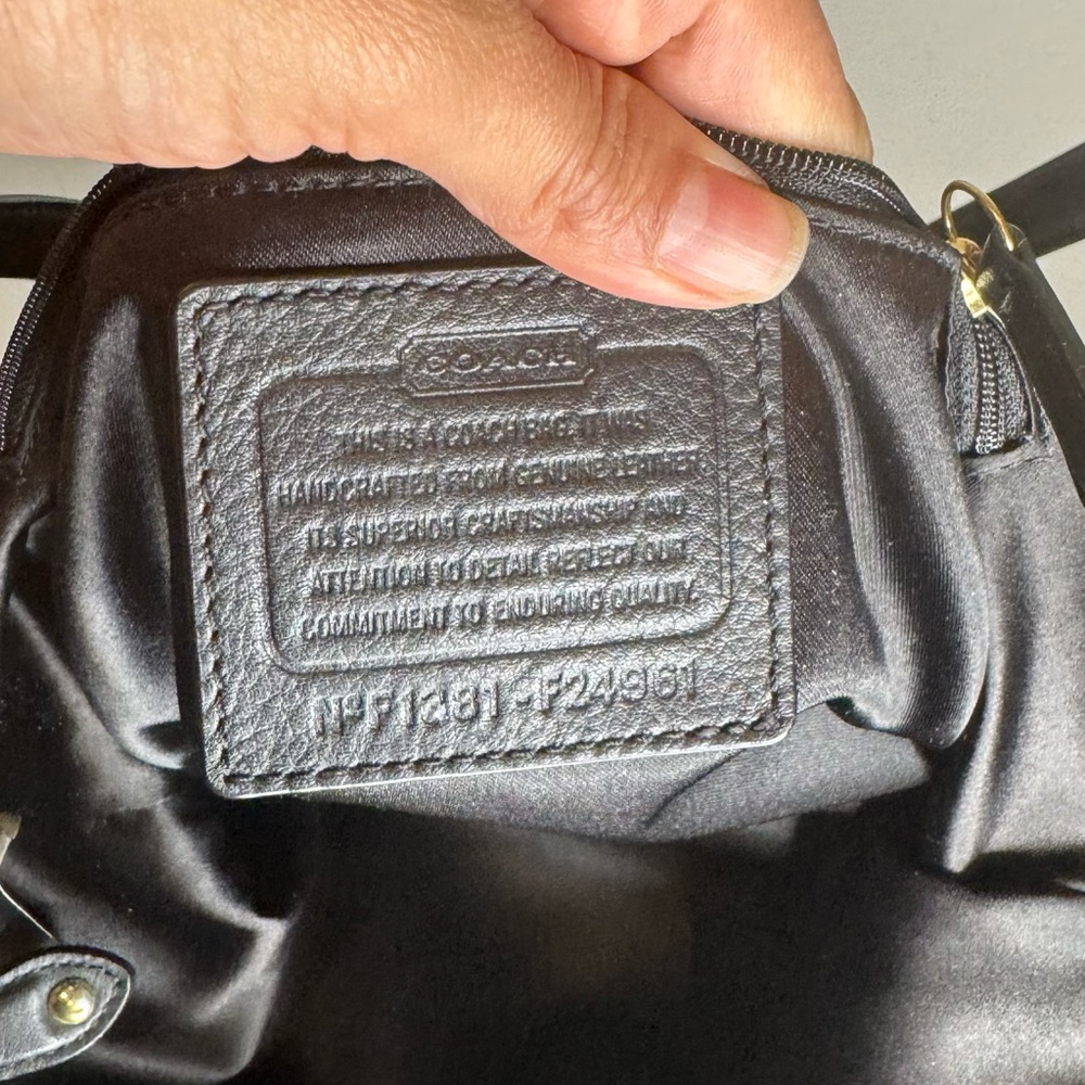 Y2K Coach Vintage‎ Black Leather Shoulder Bag Buckle Front Purse Medium Handbag - Picture 6 of 7